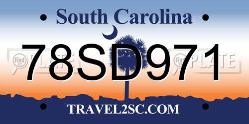 78SD971 South Carolina License Plate