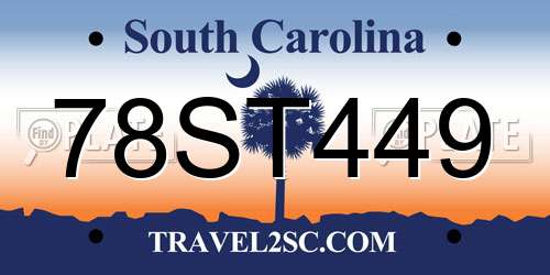78ST449 South Carolina License Plate
