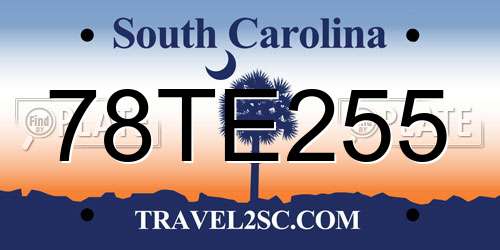78TE255 South Carolina License Plate