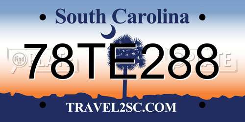 78TE288 South Carolina License Plate