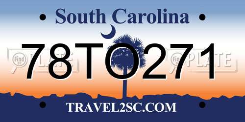 78TO271 South Carolina License Plate