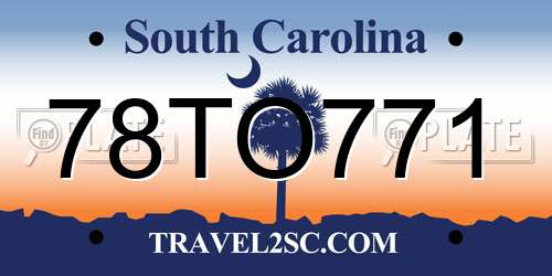 78TO771 South Carolina License Plate