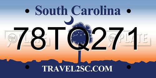 78TQ271 South Carolina License Plate