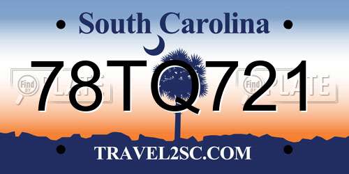 78TQ721 South Carolina License Plate