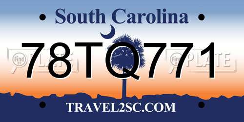 78TQ771 South Carolina License Plate
