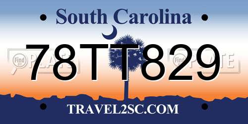 78TT829 South Carolina License Plate