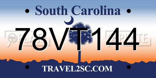 78VT144 South Carolina License Plate