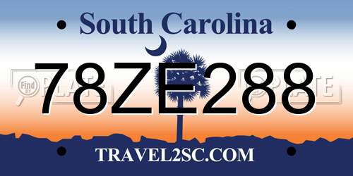 78ZE288 South Carolina License Plate