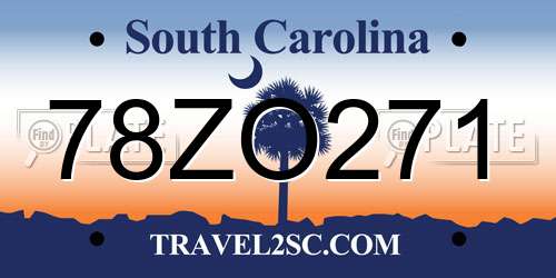 78ZO271 South Carolina License Plate