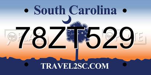 78ZT529 South Carolina License Plate