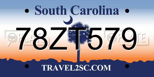78ZT579 South Carolina License Plate