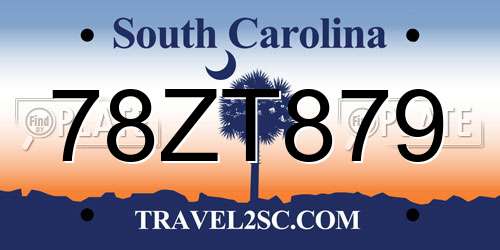78ZT879 South Carolina License Plate