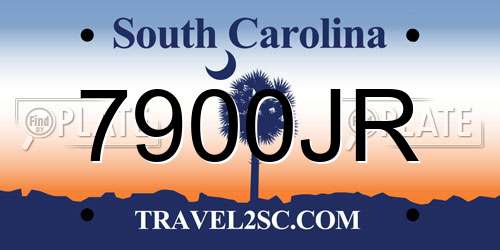 7900JR South Carolina License Plate