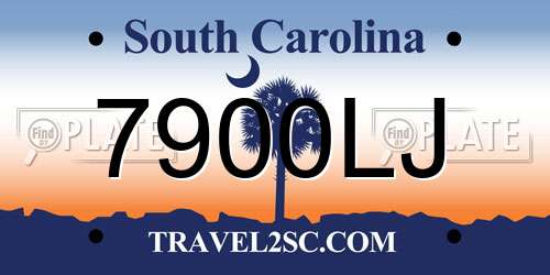 7900LJ South Carolina License Plate