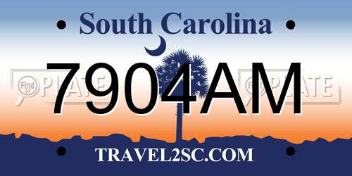 7904AM South Carolina License Plate