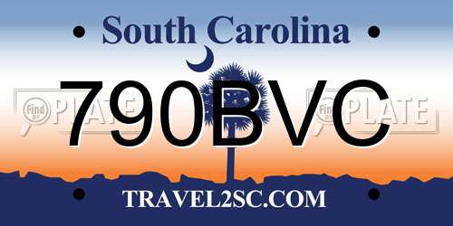 790BVC South Carolina License Plate