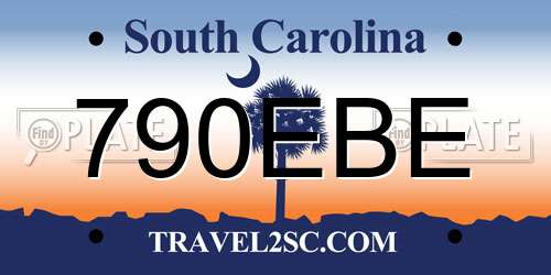 790EBE South Carolina License Plate