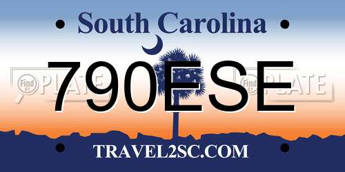 790ESE South Carolina License Plate