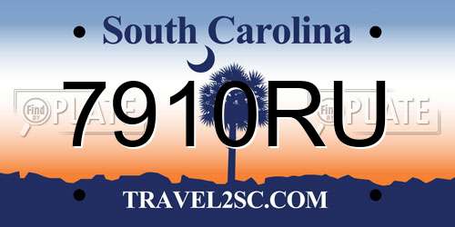 7910RU South Carolina License Plate