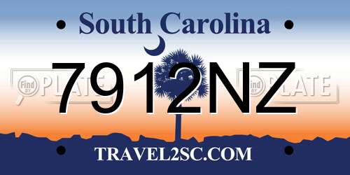 7912NZ South Carolina License Plate