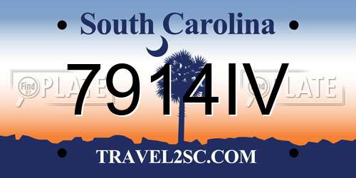 7914IV South Carolina License Plate