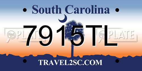 7915TL South Carolina License Plate
