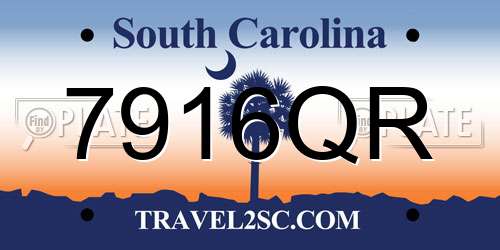 7916QR South Carolina License Plate