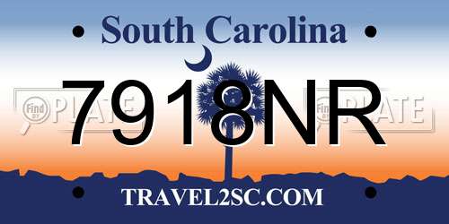 7918NR South Carolina License Plate