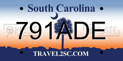 791ADE South Carolina License Plate