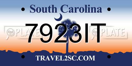 7923IT South Carolina License Plate