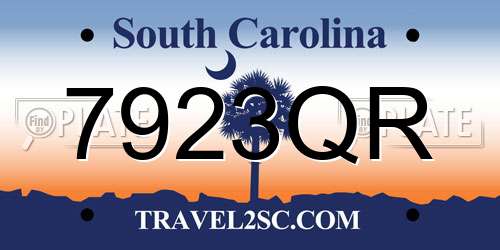 7923QR South Carolina License Plate