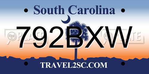 792BXW South Carolina License Plate
