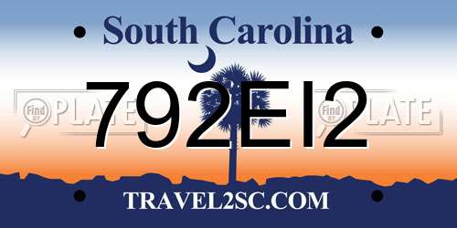792EI2 South Carolina License Plate