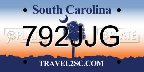 792JJG South Carolina License Plate