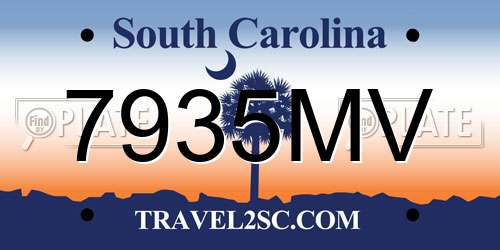 7935MV South Carolina License Plate