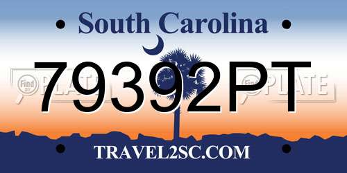 79392PT South Carolina License Plate