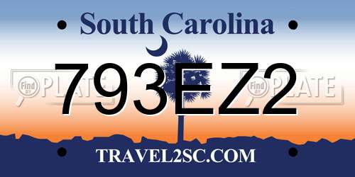 793EZ2 South Carolina License Plate