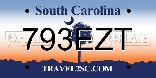 793EZT South Carolina License Plate