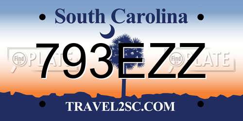 793EZZ South Carolina License Plate