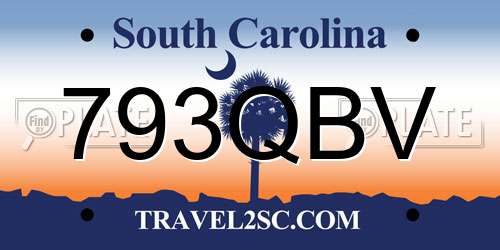 793QBV South Carolina License Plate