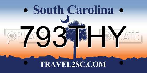 793THY South Carolina License Plate