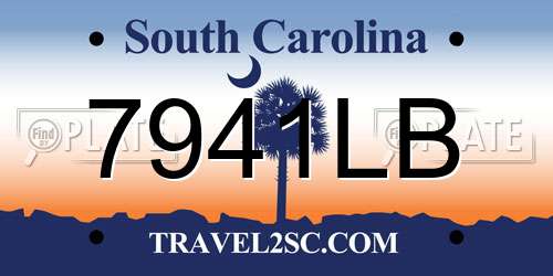 7941LB South Carolina License Plate