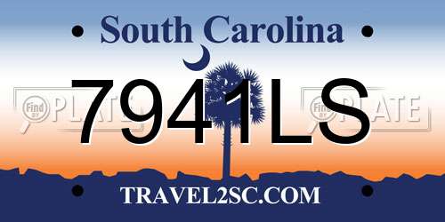 7941LS South Carolina License Plate