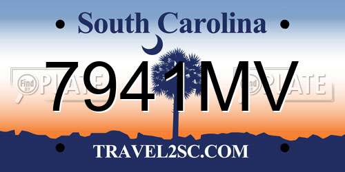 7941MV South Carolina License Plate