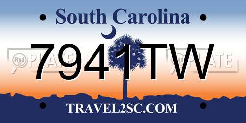 7941TW South Carolina License Plate