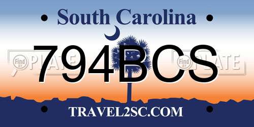 794BCS South Carolina License Plate