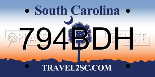 794BDH South Carolina License Plate
