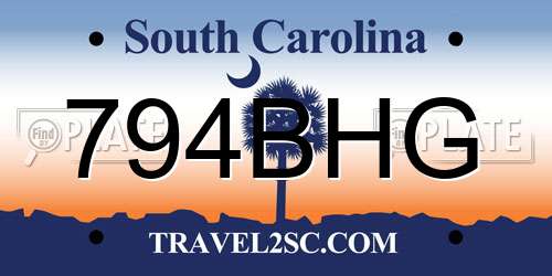 794BHG South Carolina License Plate