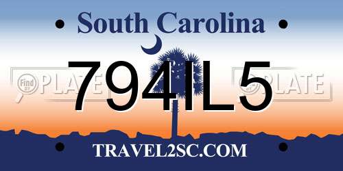 794IL5 South Carolina License Plate