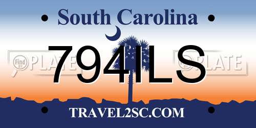 794ILS South Carolina License Plate